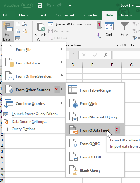 Excel Add Data From OData Feed